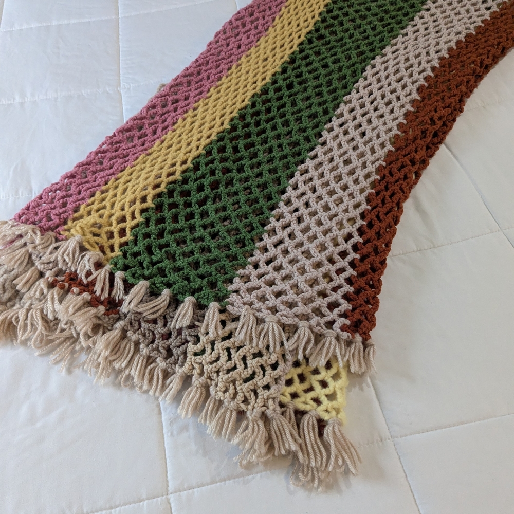 Hand Crafted Colorful Crochet Blanket